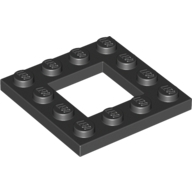 Lego destička 4x4 s dírou (výřezem) 2x2, černá (6058118)